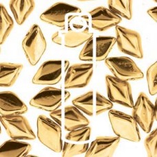 5x8mm Czech GemDuo 2-Hole Beads - 24Kt Gold Plated - 8gm