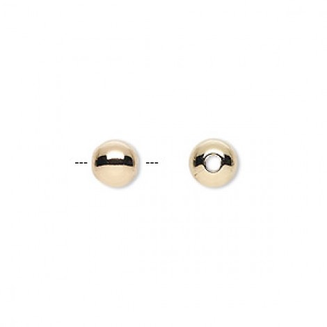 7mm 14K Gold Filled Seamless Round Beads with 2mm hole - Each