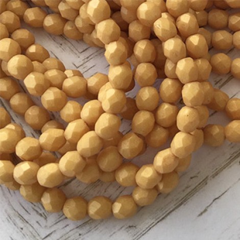 4mm Czech Firepolish Beads - Pacifica Ginger - Pack of 50