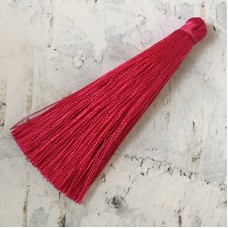 65mm Slim Silk Tassels - Deep Pink - Pack of 2