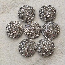 12mm Gunmetal Druzy Resin Cabochons - Pack of 10