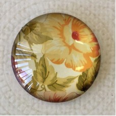 25mm Art Glass Backed Cabochons - Vintage Flowers 2 - Each