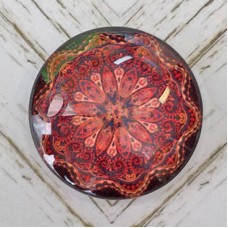 25mm Art Glass Backed Cabochons - Colourful Kaleidescope 5 - Each