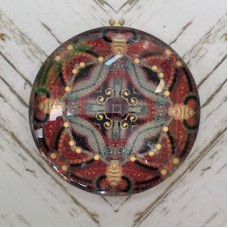 25mm Art Glass Backed Cabochons - Colourful Kaleidescope 8 - Each