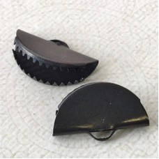 25x15mm Half Moon Ribbon End or Tassel Earring Crimp - Black Oxide - Per Pair