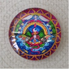 25mm Art Glass Backed Cabochons - Hippy Mix Design 10 - Each
