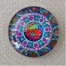 25mm Art Glass Backed Cabochons - Hippy Mix Design 11 - Each