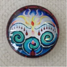 25mm Art Glass Backed Cabochons - Hippy Mix Design 12 - Each