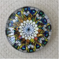25mm Art Glass Backed Cabochons - Hippy Mix Design 4 - Each
