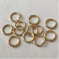 9mm (7mmID) 16ga Evergleam Tarn-Resistant Nickel Free Gold Plated Jumprings - Pack of 10