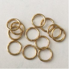 10mm (8mmID) 16ga Evergleam Tarn-Resistant Nickel Free Gold Plated Jumprings - Pack of 10