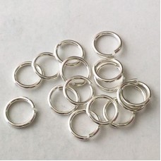 9mm (7mmID) 16ga Evergleam Tarn-Resistant Nickel Free Silver Plated Jumprings - Pack of 10