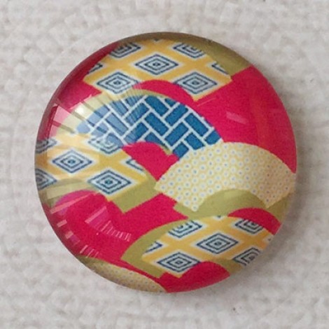 25mm Art Glass Backed Cabochons - Tokyo Mix 6 - Each 25mm Art Glass Backed Cabochons - Tokyo Mix 6 - Each