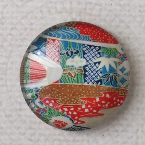 25mm Art Glass Backed Cabochons - Tokyo Mix 7 - Each 25mm Art Glass Backed Cabochons - Tokyo Mix 7 - Each