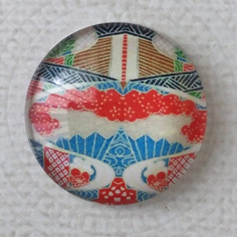 25mm Art Glass Backed Cabochons - Tokyo Mix 8 - Each