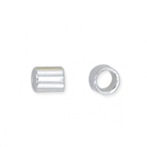 1.8mm (Size 2) Beadalon Crimp Tubes - Silver Plated - 1.5gm (46pc)