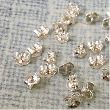 4.7x5.4mm Heavy Sterling Silver Earring Clutches - Pack of 2 Pair