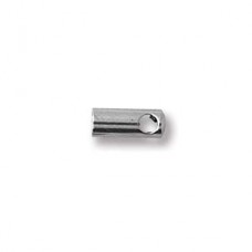 2.4mm ID 304 Stainless Steel Tube Style Cord End Caps - Pack of 12