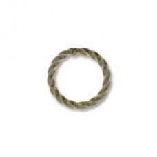 10mm Antique Gold Plated 16ga Twisted Jumprings - Pack of 10