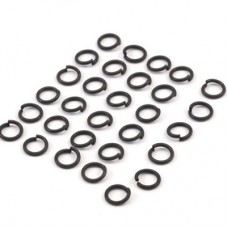 4mm 22ga Black Plated Open Round Jumprings - Pack of 50