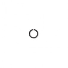 6mm 20ga Black Plated Brass Open Round Jumprings - Pack of 20