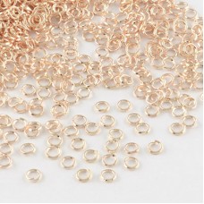 6mm 18ga Light Rose Gold Plated Iron Open Round Jumprings - Pack of 50