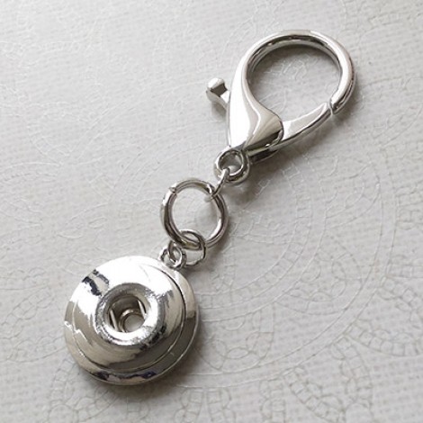 20mm Silver Plated Noosa Snap Base Keychain