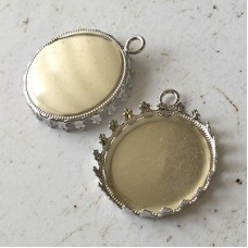 27mm (25mm ID) Crown Edge Platinum Colour Bezel Setting Drops - Pack of 4