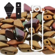 9x5mm 2-Hole Czech Kite Beads - Violet Rainbow - 24gm