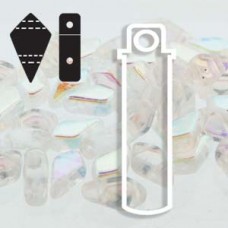 9x5mm 2-Hole Czech Kite Beads - Crystal AB - 24gm