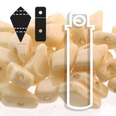 9x5mm 2-Hole Czech Kite Beads - Chalk Beige Luster - 24gm 9x5mm 2-Hole Czech Kite Beads - Chalk Beige Luster - 24gm