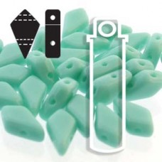 9x5mm 2-Hole Czech Kite Beads - Green Turquoise - 24gm