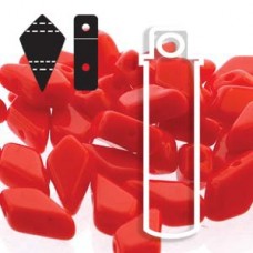 9x5mm 2-Hole Czech Kite Beads - Red - 24gm