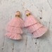 35mm Three Tier Mini Cotton Tassels with Loop - Baby Pink - 1 pair 35mm Three Tier Mini Cotton Tassels with Loop - Baby Pink - 1 pair