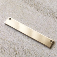 6x35mm 18ga Silver Plated 2-Hole Rectangle Pendant Bar Blanks - Each
