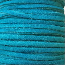 3mm Flat Soft Suede Leather Cord - Turquoise - Per 2 metres