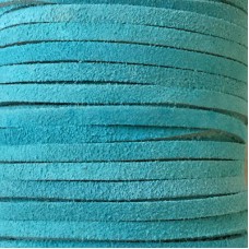 3mm Flat Soft Suede Leather Cord - Light Turquoise - Per 2 metres