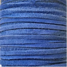 3mm Flat Soft Suede Leather Cord - Sapphire Blue - Per 2 metres