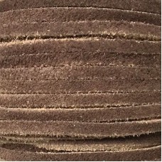 3mm Flat Soft Suede Leather Cord - Dark Brown - Per 2 metres