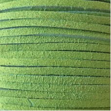 3mm Flat Soft Suede Leather Cord - Light Green - Per 2 metres