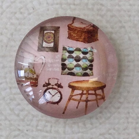 25mm Art Glass Backed Cabochons - Cosmopolitan Cats 3 - Each 25mm Art Glass Backed Cabochons - Cosmopolitan Cats 3 - Each
