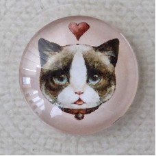 25mm Art Glass Backed Cabochons - Cosmopolitan Cats 4 - Each 