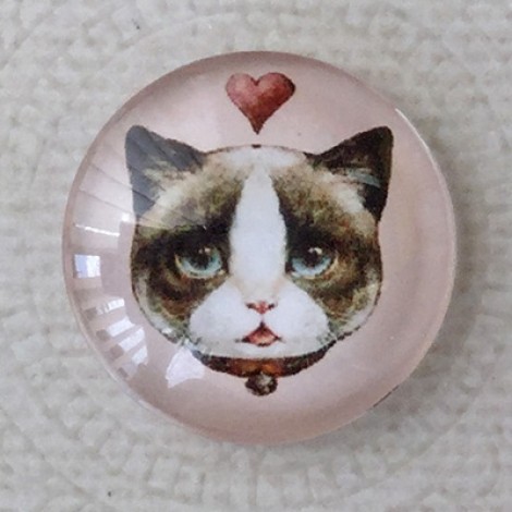25mm Art Glass Backed Cabochons - Cosmopolitan Cats 4 - Each 25mm Art Glass Backed Cabochons - Cosmopolitan Cats 4 - Each