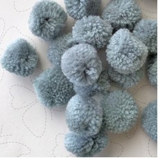 20mm Handmade Cotton Mix Pom-Poms - Silver Grey - Pack of 14