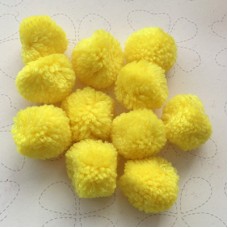 20mm Handmade Cotton Mix Pom-Poms - Yellow Light - Pack of 10