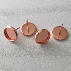 10mm ID Rose Gold Plated Earposts (clutches not included) - Pack of 2 Pair