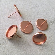 12mm ID Rose Gold Plated Earposts - Pack of 2 Pair