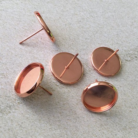 12mm ID Rose Gold Plated Earposts 