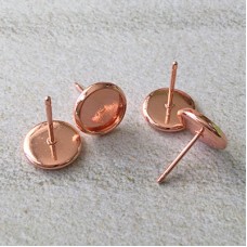 8mm ID Rose Gold Plated Earposts (clutches not included) - Pack of 2 Pair