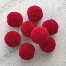 15mm Soft Fibre Yarn Pom-Poms - Maroon - Pack of 10